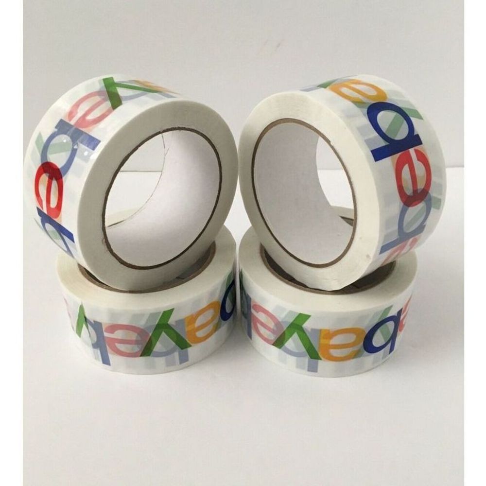 New 4 Rolls 2" x 75 yard Classic eBay-Branded Logo Packaging Shipping Tape